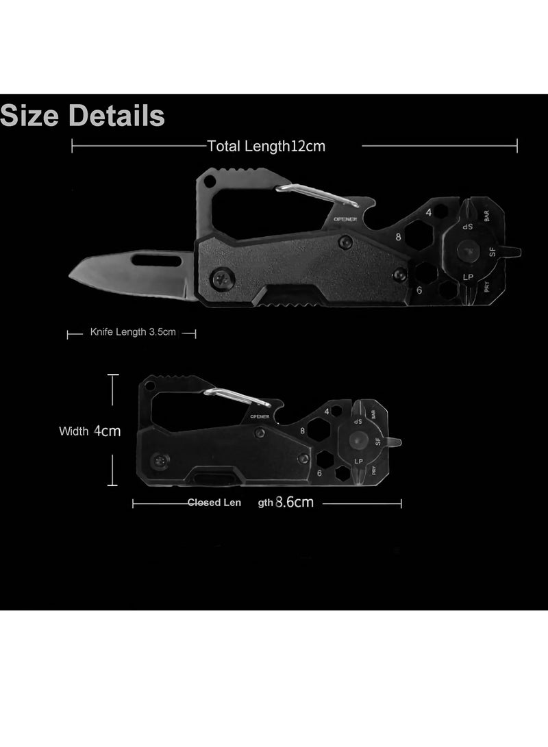 KASTWAVE Carabiner Key Ring Clip, Car Keychain Clip, Bottle Opener EDC Key Chain for Men and Women Black - Image 2