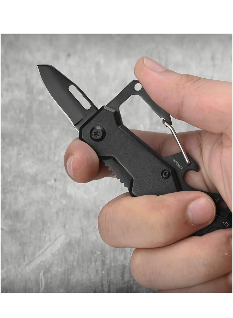 KASTWAVE Carabiner Key Ring Clip, Car Keychain Clip, Bottle Opener EDC Key Chain for Men and Women Black - Image 4