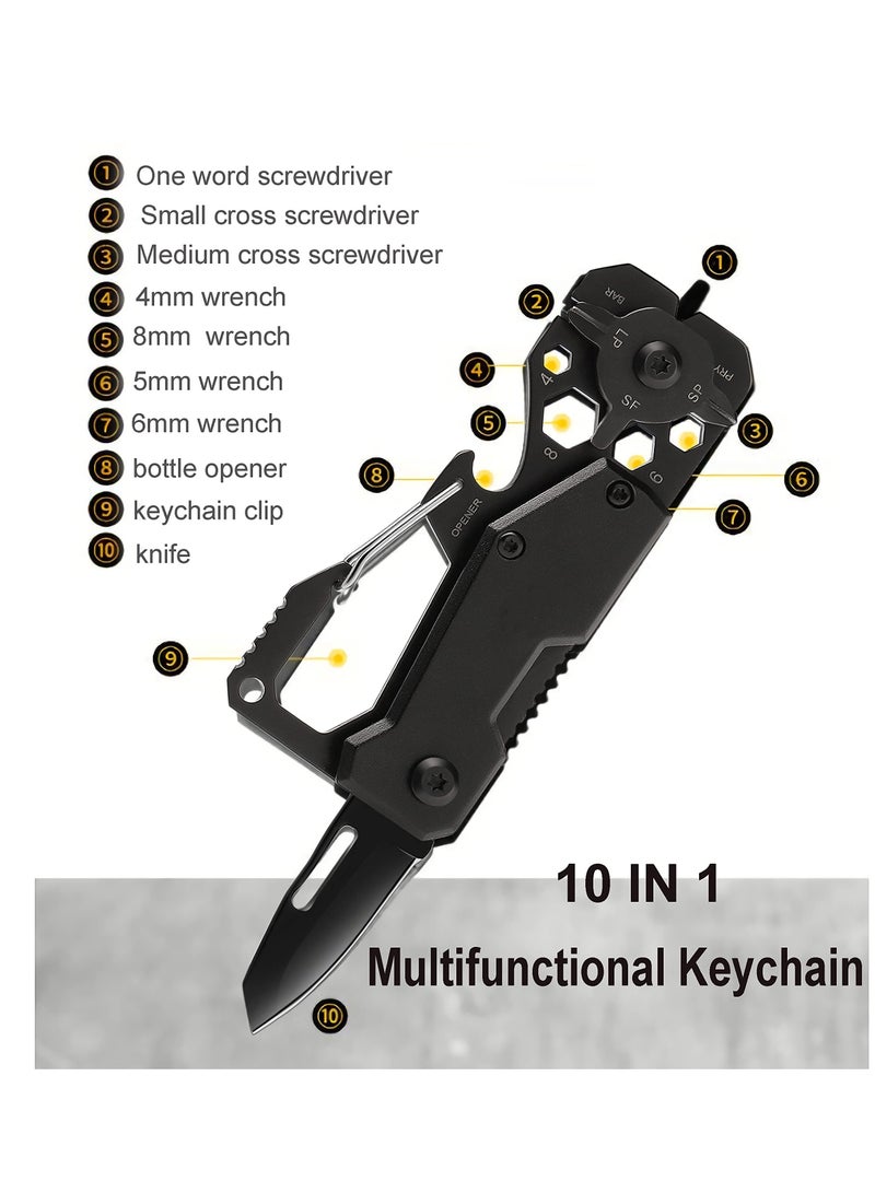 KASTWAVE Carabiner Key Ring Clip, Car Keychain Clip, Bottle Opener EDC Key Chain for Men and Women Black - Image 3