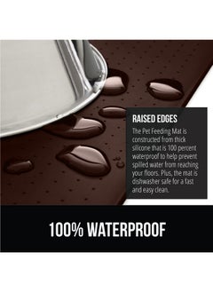 Gorilla Grip Gorilla Grip 100% Waterproof Raised Edge BPA Free Silicone Pet Feeding Mat, Dog Cat Food Mats Contain Spills Protects Floors, Placemats for Cats and Dogs Water Bowl, Pets Accessories 16x10, Brown  - Image 2