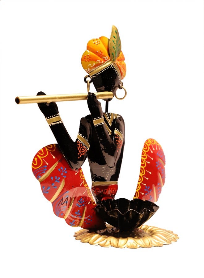 MV Son's Handcrafted Metal Krishna Tea Light Candle Holder for Home Decoration - Metal Krishna Diya Oil Lamp Holders for Home Living Room Table Décor Items - Image 4