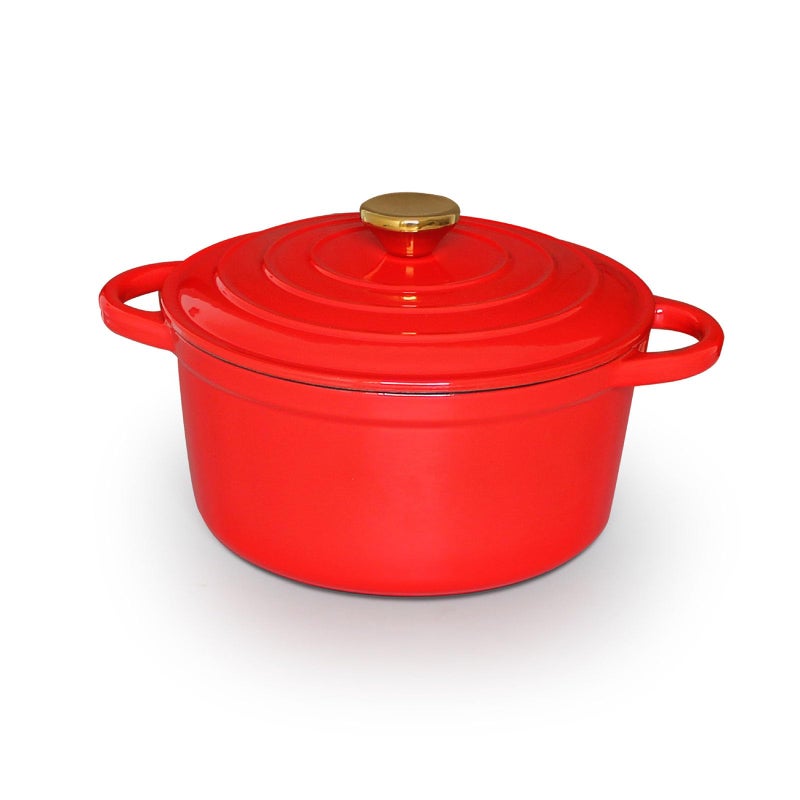 22cm Enameled Dutch Oven For Even Heat Distribution Multi Functional Kitchen Pot - Image 5