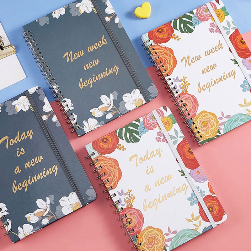 A5 Notebook School Diary 2022 Notebook With Weekly Schedule 110 Pages Spiral Exercise Books - Image 3
