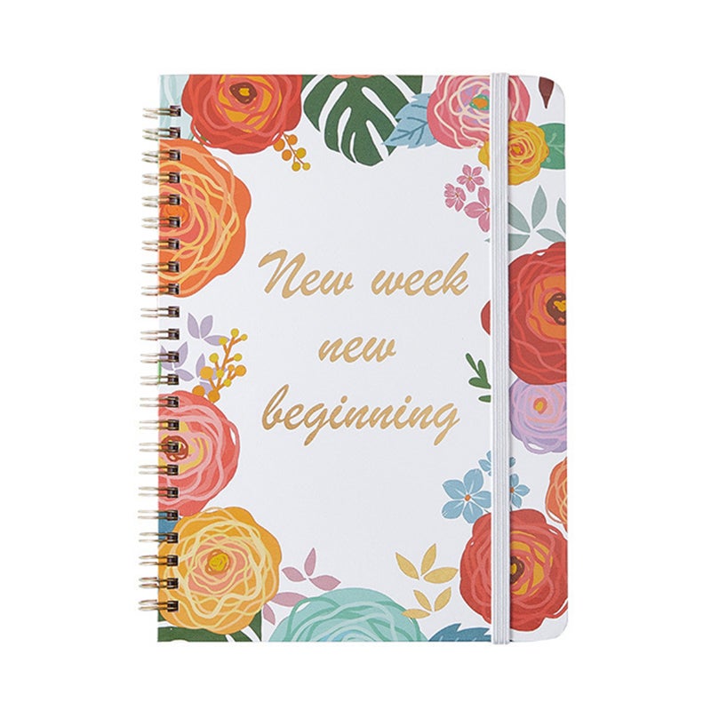 A5 Notebook School Diary 2022 Notebook With Weekly Schedule 110 Pages Spiral Exercise Books - Image 1