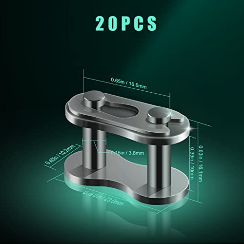 AIEX 20pcs 420 Chain Master Links Heavy Duty, Premium Alloy Chain Connector Links for 50cc 70cc 90cc 110cc 125cc Dirt Bike Quad Buggy Mini Bike Pit ATV Scooter - Image 2