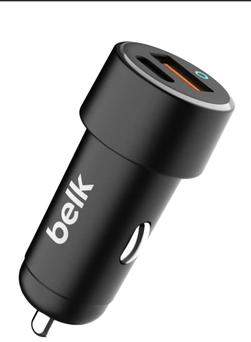 Belk 53W Dual Port Smart Fast Car Charger (PD + QC 3.0) with Overvoltage Protection, Black - Image 1