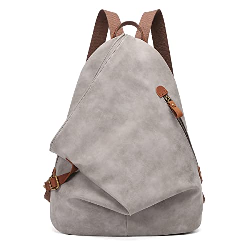KL928 PU Leather Vintage Backpack Large Casual Daypack Outdoor Travel Rucksack Hiking Backpacks for Men Women - Image 1