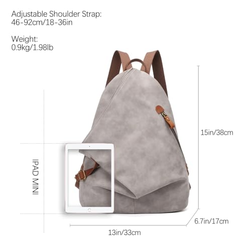KL928 PU Leather Vintage Backpack Large Casual Daypack Outdoor Travel Rucksack Hiking Backpacks for Men Women - Image 3