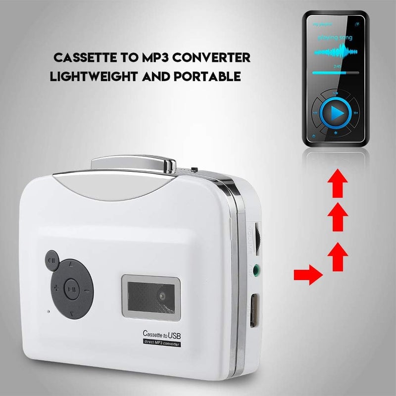 klarako Tape Converter, Portable Cassette Tape to MP3 Converter USB Flash Drive Capture Audio Music Player - Image 3