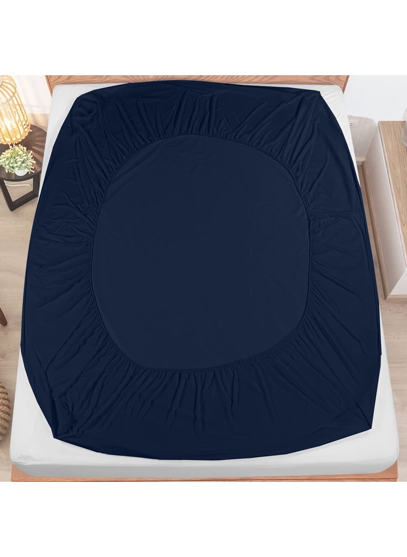 Utopia Bedding Utopia Bedding Waterproof Mattress Protector Twin Size  Premium Terry Mattress Cover 200 GSM  Breathable  Fitted Style with Stretchable Pockets (Navy)  - Image 3