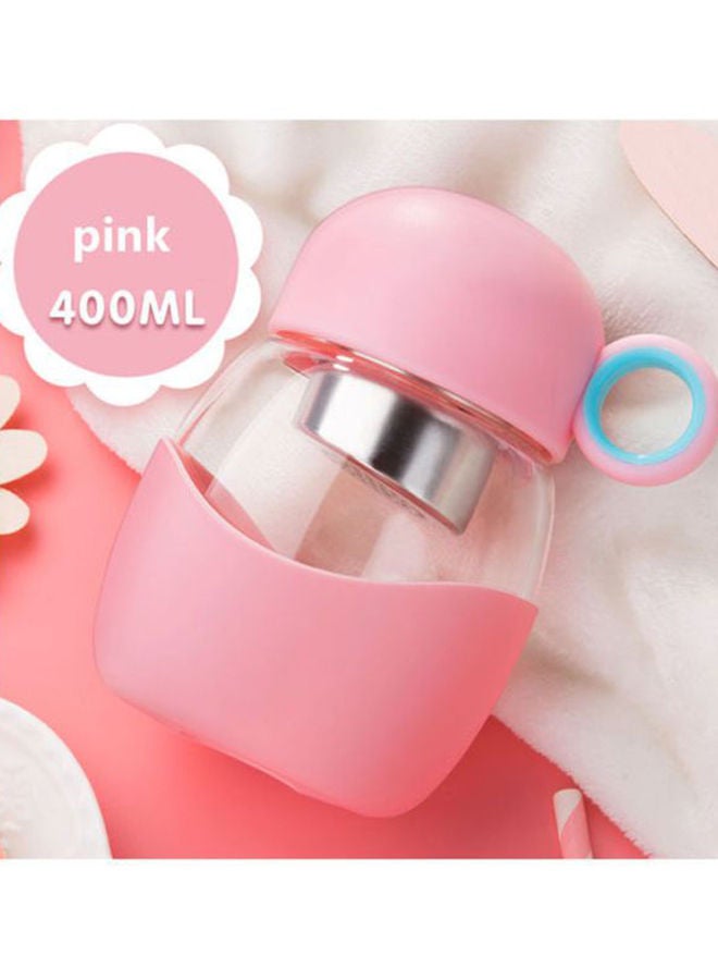 NIBEMINENT Glass Water Bottle Pink 10cm - Image 2