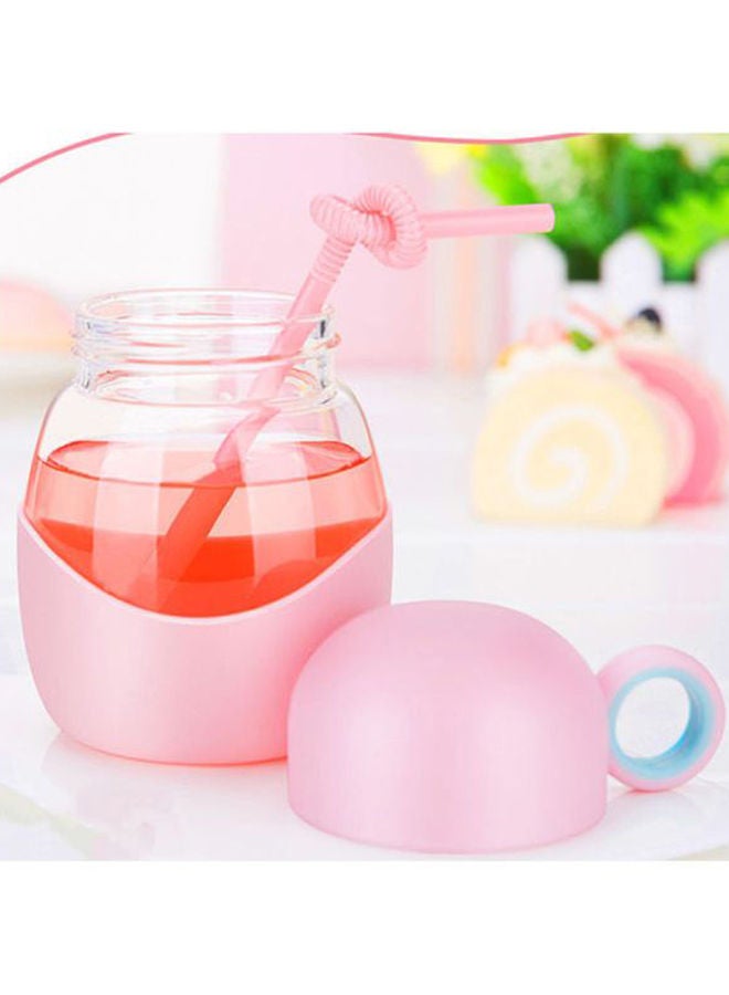 NIBEMINENT Glass Water Bottle Pink 10cm - Image 4