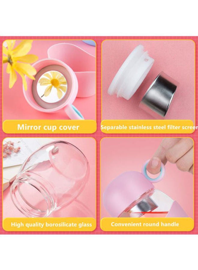 NIBEMINENT Glass Water Bottle Pink 10cm - Image 3