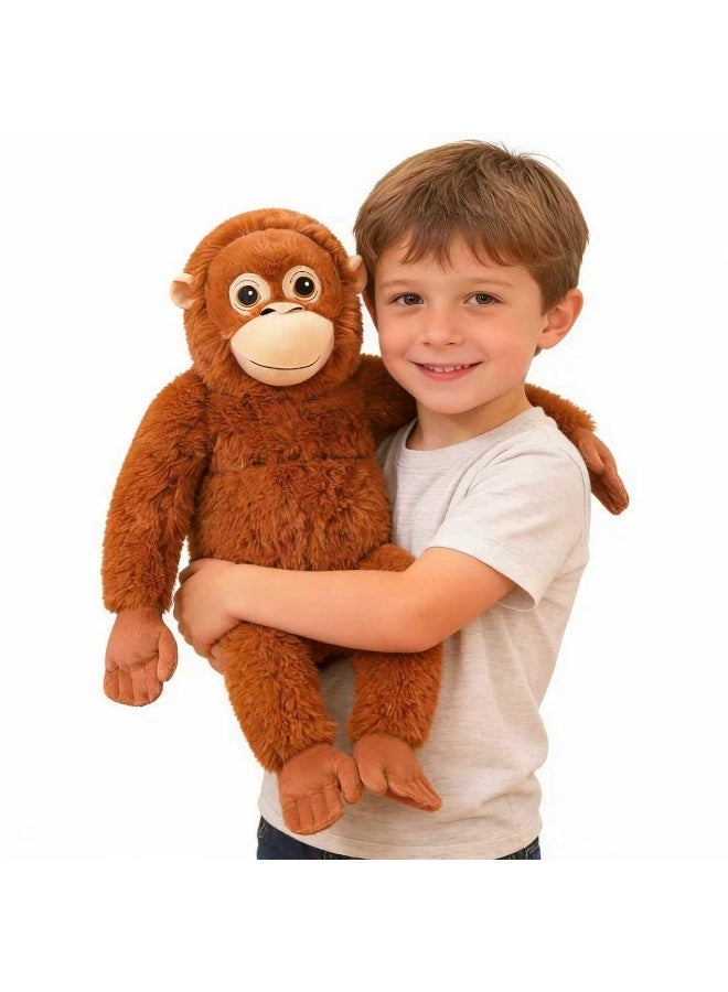 Halamodo Punch Monkey Plush,Orangutan, Gorilla Plush, Gorilla Stuffed Animal for Home Room Décor, Soft Plushies Pillow, Ideal Gift for Kid Boy,Girl and Girlfriend, Brown, (66cm/25inch) - Image 2