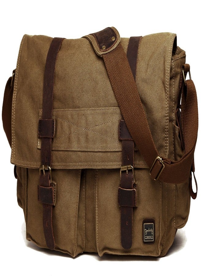 Berchirly Mens Military Canvas Messenger Bag Crossbody College Shoulder Bags Sling Satchel For 17.3Inch Laptop - Image 3