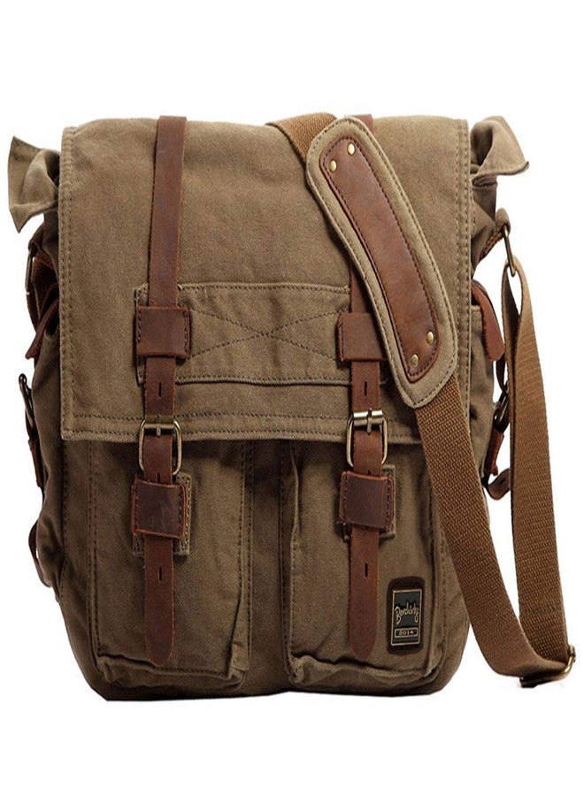 Berchirly Mens Military Canvas Messenger Bag Crossbody College Shoulder Bags Sling Satchel For 17.3Inch Laptop - Image 1