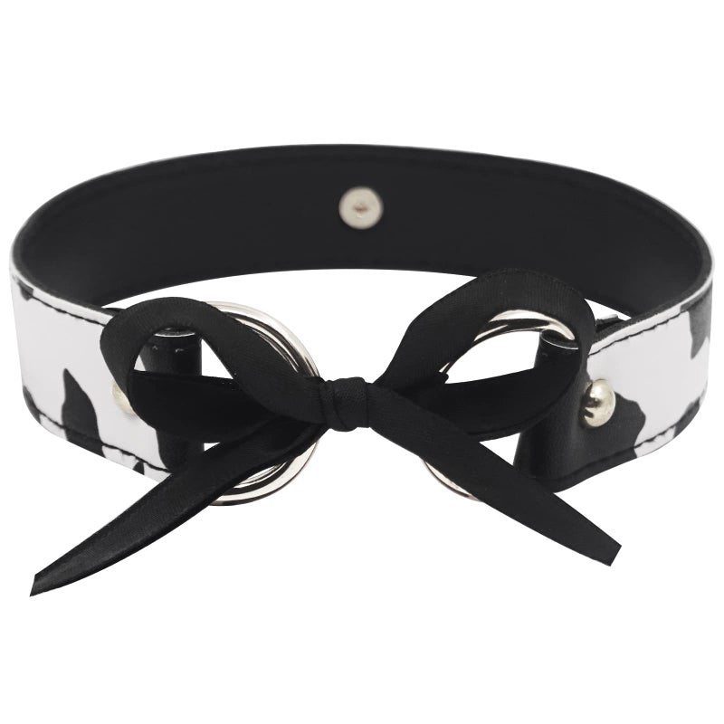 paloli Basic Cow Print Bell Collar Choker Necklace for women - Image 3
