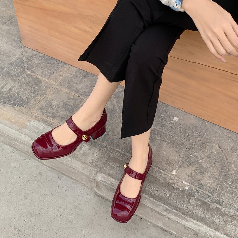 Weiwei Girl 216 Thick-Soled Mary Jane Shoes Women'S Spring Small Fragrance Style High Heels Temperament Strap Thick Heel Single Shoes For Women - Image 4