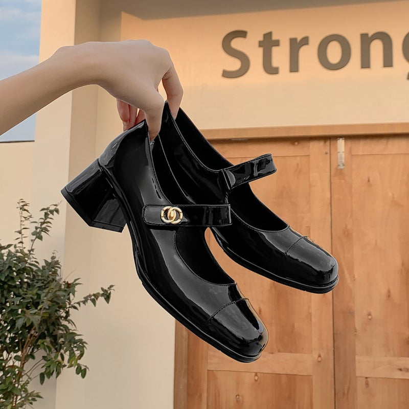 Weiwei Girl 216 Thick-Soled Mary Jane Shoes Women'S Spring Small Fragrance Style High Heels Temperament Strap Thick Heel Single Shoes For Women - Image 2