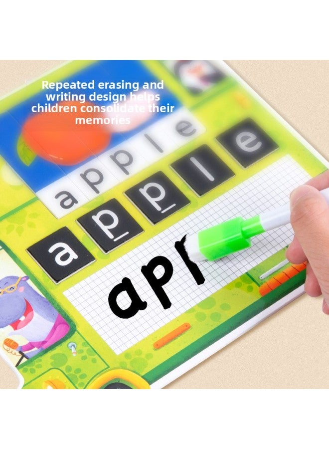 Children's Jigsaw Fun English Bus Words Spelling Letters Cognitive Early Education Educational Enlightenment Toys Wholesale-Color:Bus Word Spelling - Image 4