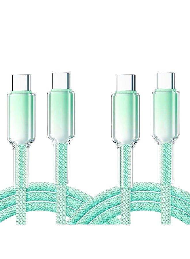 66W Fast Charging USB-C to USB-C Cable 1M, Durable Braided Type-C Charger Cable, Data Sync Cord with Transparent Connector for Android Phones, Tablets and USB-C  Devices - Image 1
