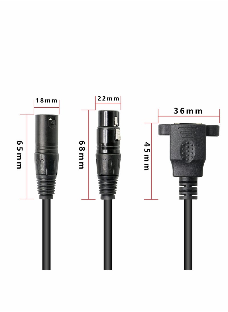 Excefore XLR 3pin to RJ45 Female Adapter Cable,XLR Male to RJ45 Network Connector Extension Cable Use Cat5 Ethernet for DMX-CON Controller Series-1.1Ft  - Image 2