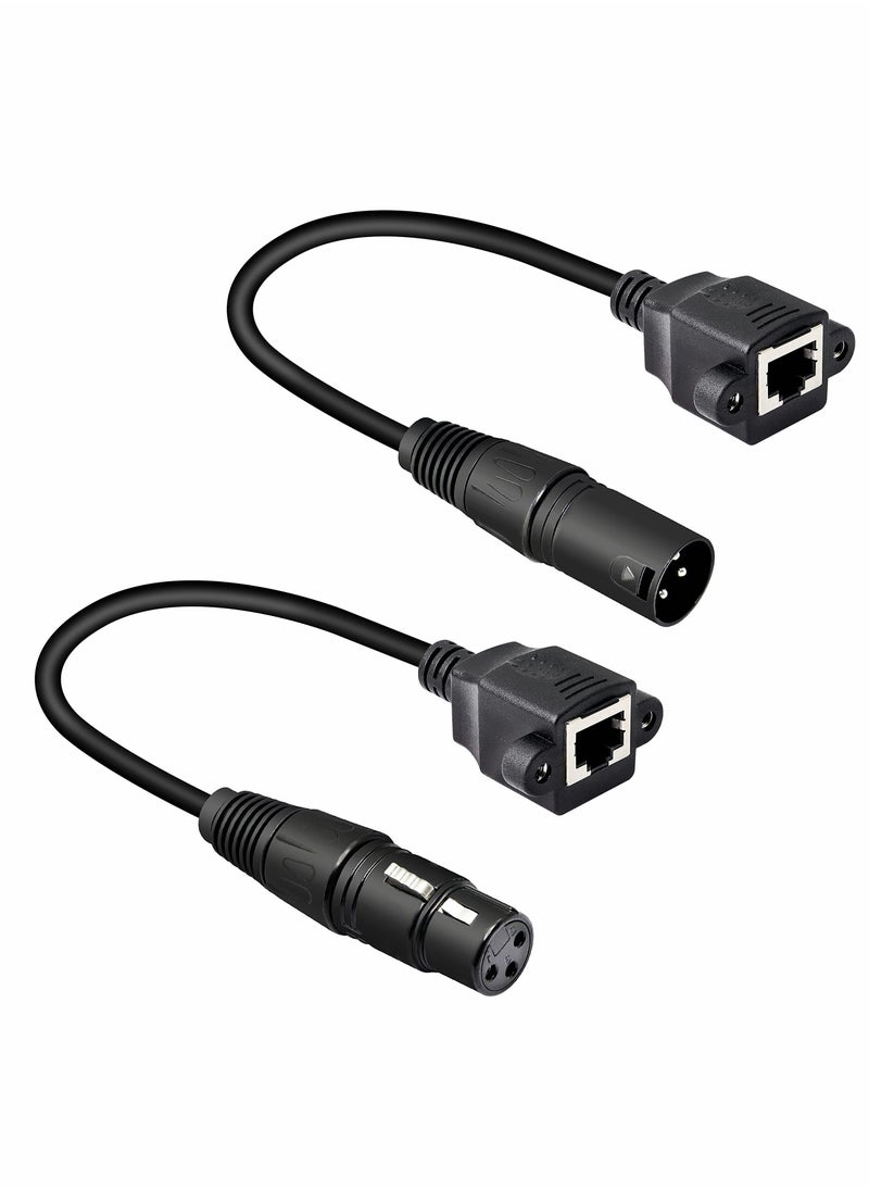 Excefore XLR 3pin to RJ45 Female Adapter Cable,XLR Male to RJ45 Network Connector Extension Cable Use Cat5 Ethernet for DMX-CON Controller Series-1.1Ft  - Image 1