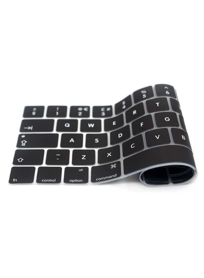 AMM UK Layout English Keyboard Cover Compatible for MacBook Pro 13 and 15-inch with Touch Bar Model A2159 A1989 A1990 A1706 A1707 Release 2019 2018 2017 2016 Black - Image 5