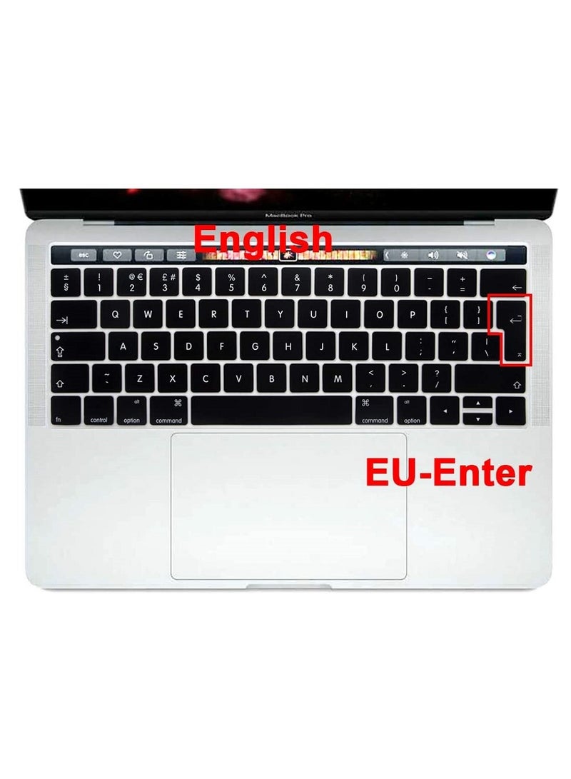 AMM UK Layout English Keyboard Cover Compatible for MacBook Pro 13 and 15-inch with Touch Bar Model A2159 A1989 A1990 A1706 A1707 Release 2019 2018 2017 2016 Black - Image 4