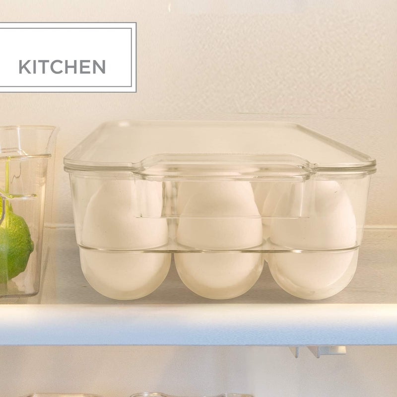 Aakarit Acrylic 18 Egg Storage Box or Trays for Refrigerator with Lid Handles Rectangular Unbreakable Clear - Image 5