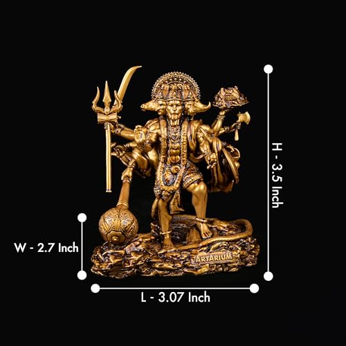 Artarium Panchmukhi Hanuman Ji Standing Statue Hanuman Ji Idol Sclupture Bajrang Bali Idol for Car Dashboard Home Decor Pooja Room (Panchmukhi Hanuman Standing 3.5 Inch) - Image 4