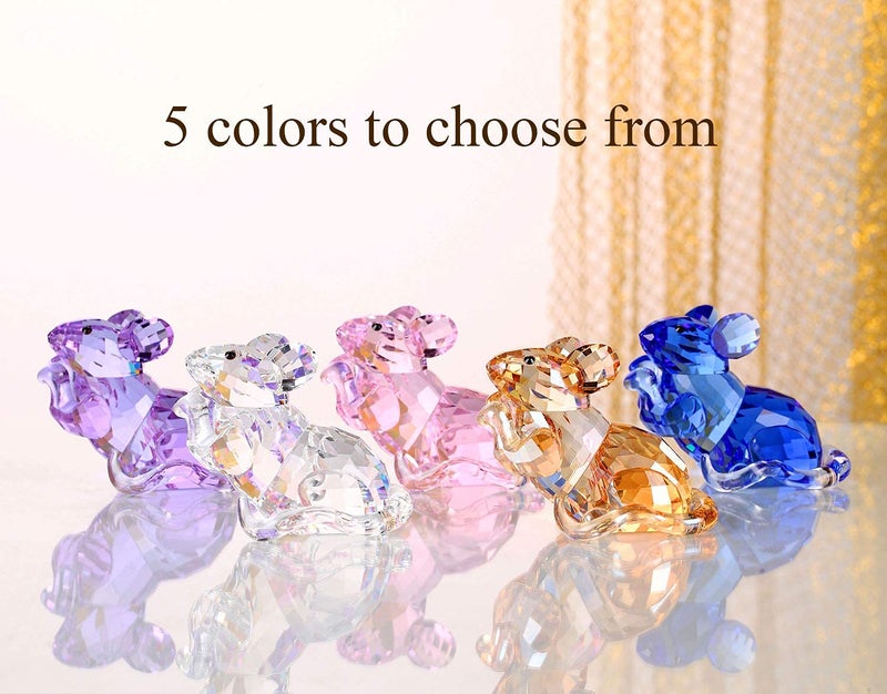 DOJOZ Crystal Mouse Cute Animal Home Decoration Lovely Figurines Collectible Birthday Gifts (Pink) - Image 4