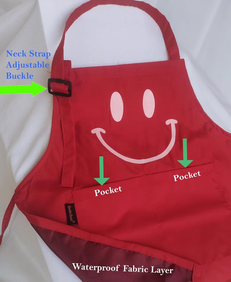 Switchon Switchon Polyester Waterproof Adjustable Kids Multi purpose Cooking Apron with a chef cap School Apron Proudly made in india - Image 4