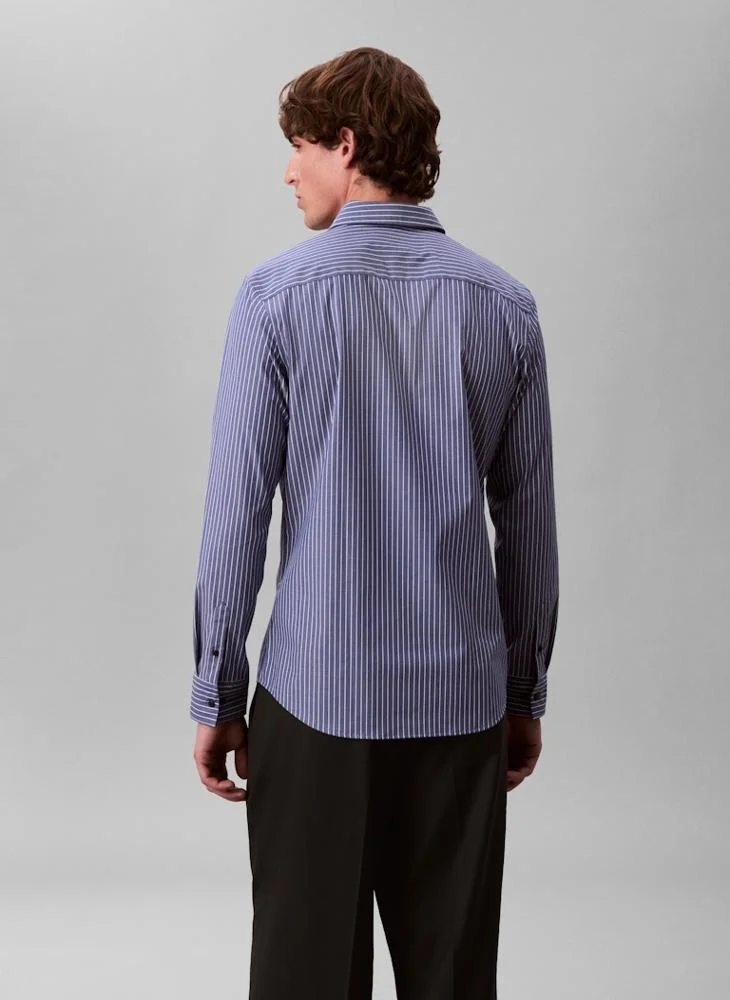 CALVIN KLEIN Striped Long Sleeve Slim Fit Shirt
