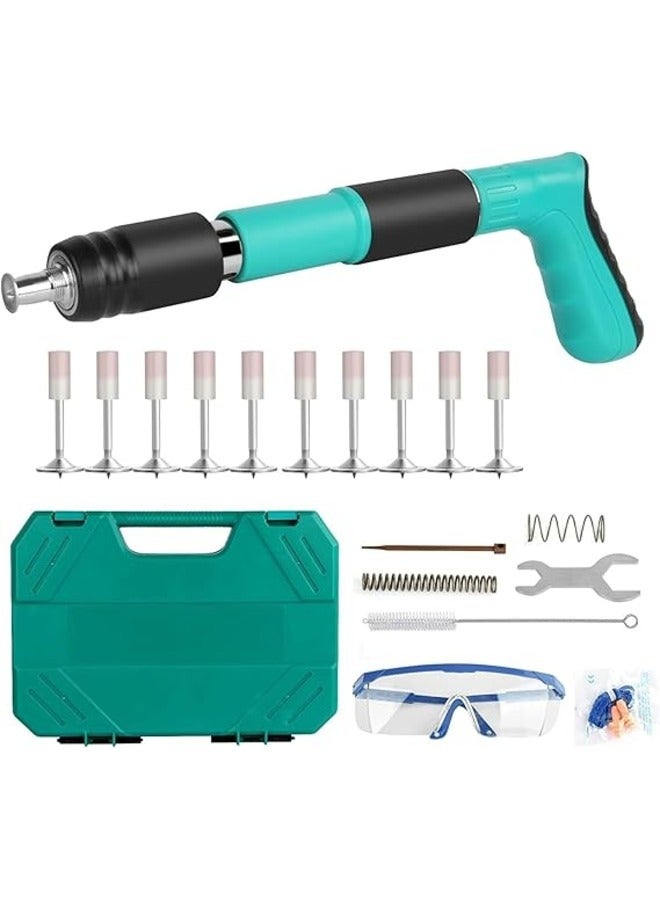 Concrete Nail Gun Kits with 10 pcs Nails, 5 Speed Adjustable Manual Steel Nail Gun, Wall Fastening Power Too0 - Image 1