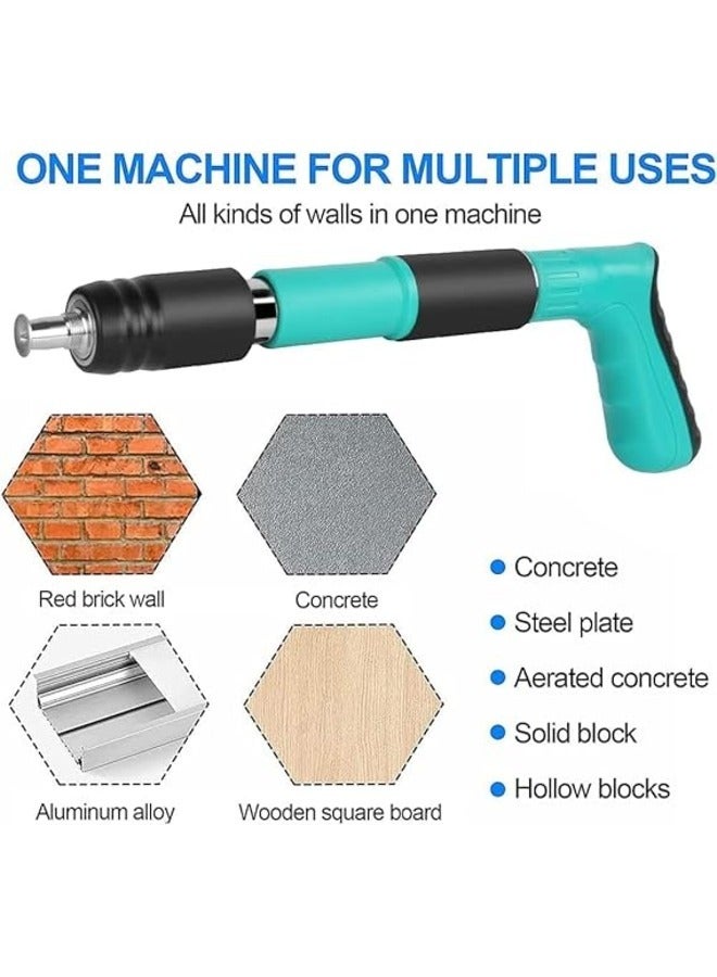 Concrete Nail Gun Kits with 10 pcs Nails, 5 Speed Adjustable Manual Steel Nail Gun, Wall Fastening Power Too0 - Image 2