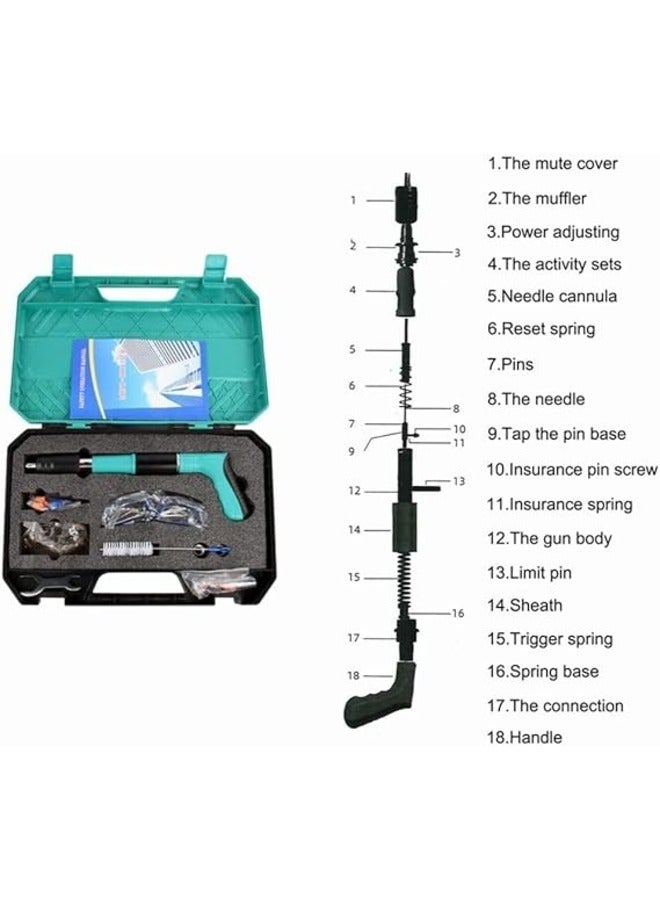 Concrete Nail Gun Kits with 10 pcs Nails, 5 Speed Adjustable Manual Steel Nail Gun, Wall Fastening Power Too0 - Image 4