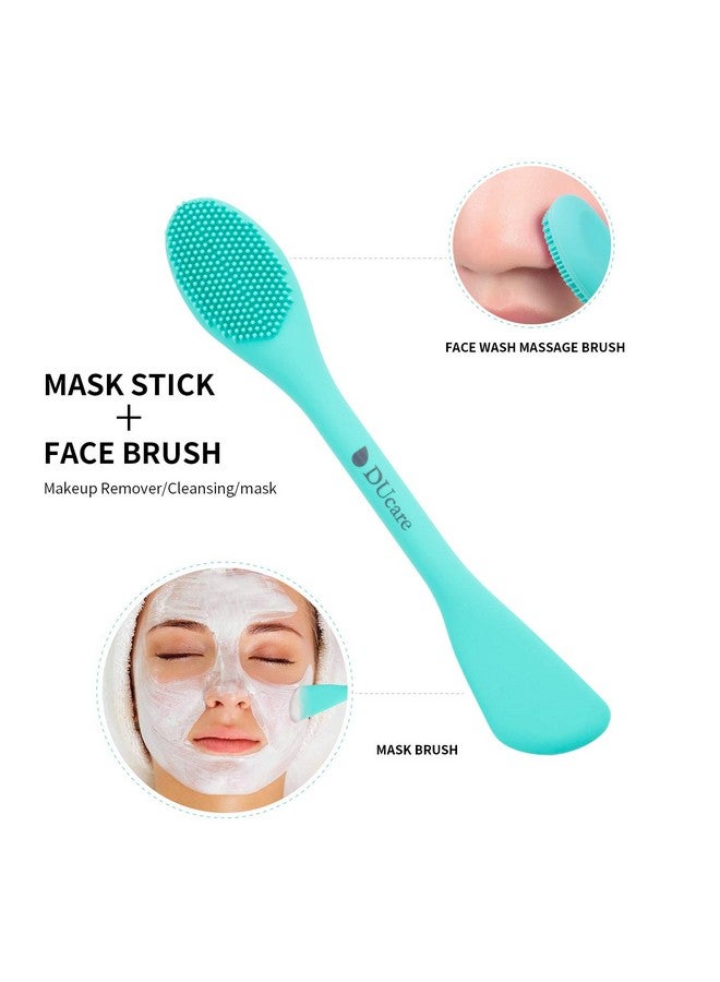 DUcare Silicone Face Brush Double-Ended Facial Cleansing Sponges 4 Pcs Soft Facial Cleansing Brush Mud,Clay Diy - Image 3