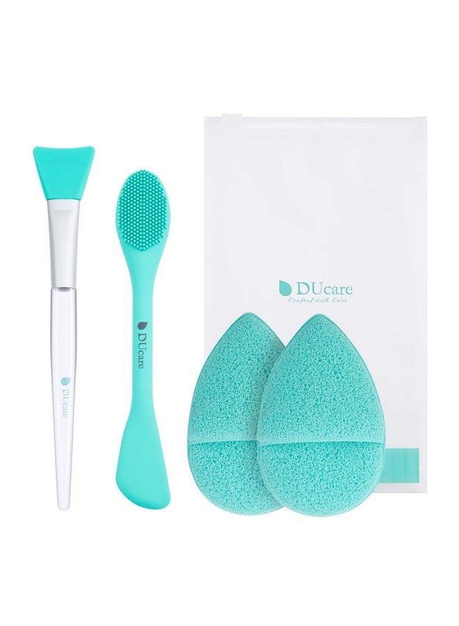 DUcare Silicone Face Brush Double-Ended Facial Cleansing Sponges 4 Pcs Soft Facial Cleansing Brush Mud,Clay Diy - Image 1