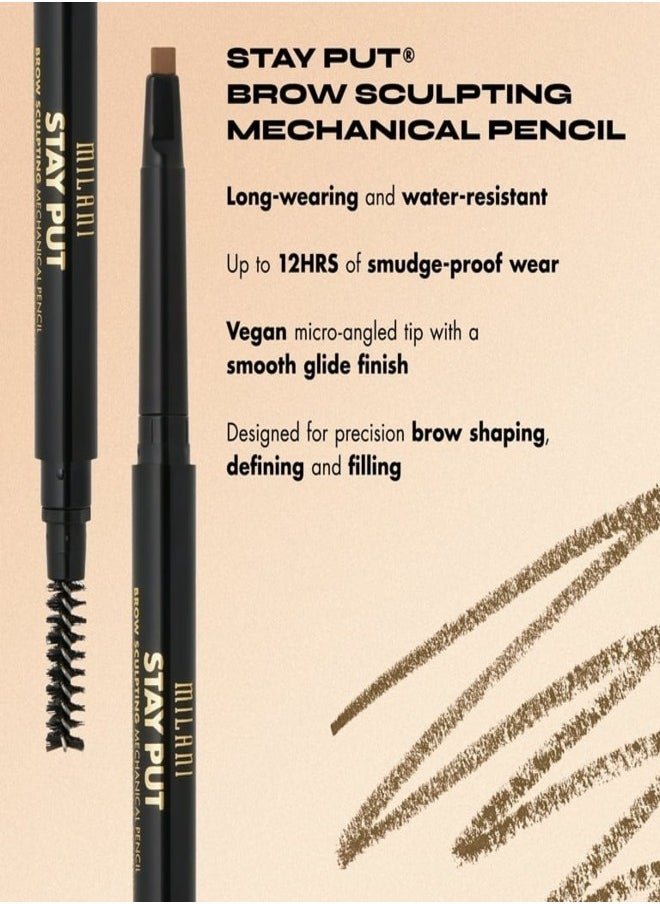 Milani Stay Put Precision Brow Pencil in 05 Expresso– Waterproof, Ultra-Fine Tip for Precise Application, Long-Lasting Smudge-Proof Brow Enhancer