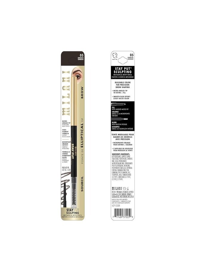 Milani Stay Put Precision Brow Pencil in 05 Expresso– Waterproof, Ultra-Fine Tip for Precise Application, Long-Lasting Smudge-Proof Brow Enhancer