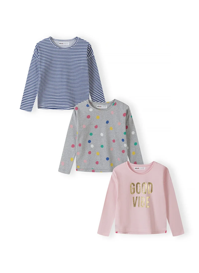 مينوتي Kids Girls Three Pack Of Long Sleeve T-Shirts