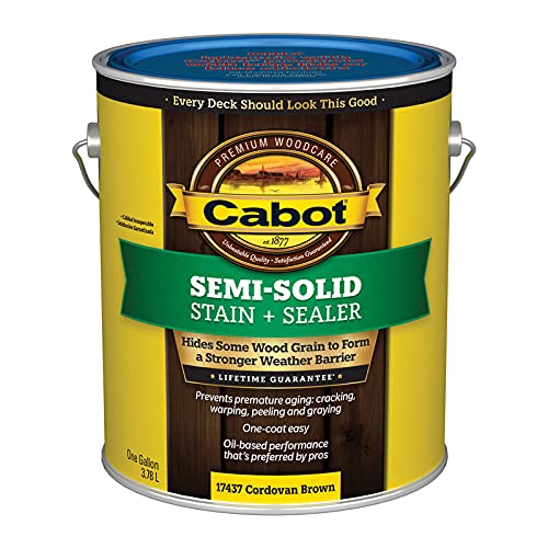Cabot Semi-Solid Wood Stain + Sealer, Low VOC, Cordovan Brown, Gallon - Image 2
