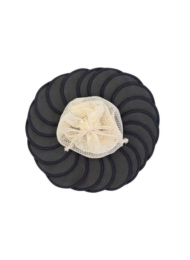 Chloven 25 Pack Charcoal Bamboo Reusable Makeup Remover Pads - Bamboo Reusable Cotton Rounds for Toner, Washable Eco-Friendly Pads for All Skin Types with Cotton Laundry Bag - Image 3