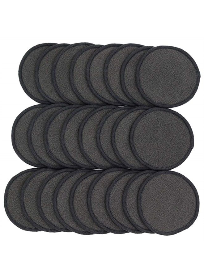 Chloven 25 Pack Charcoal Bamboo Reusable Makeup Remover Pads - Bamboo Reusable Cotton Rounds for Toner, Washable Eco-Friendly Pads for All Skin Types with Cotton Laundry Bag - Image 4
