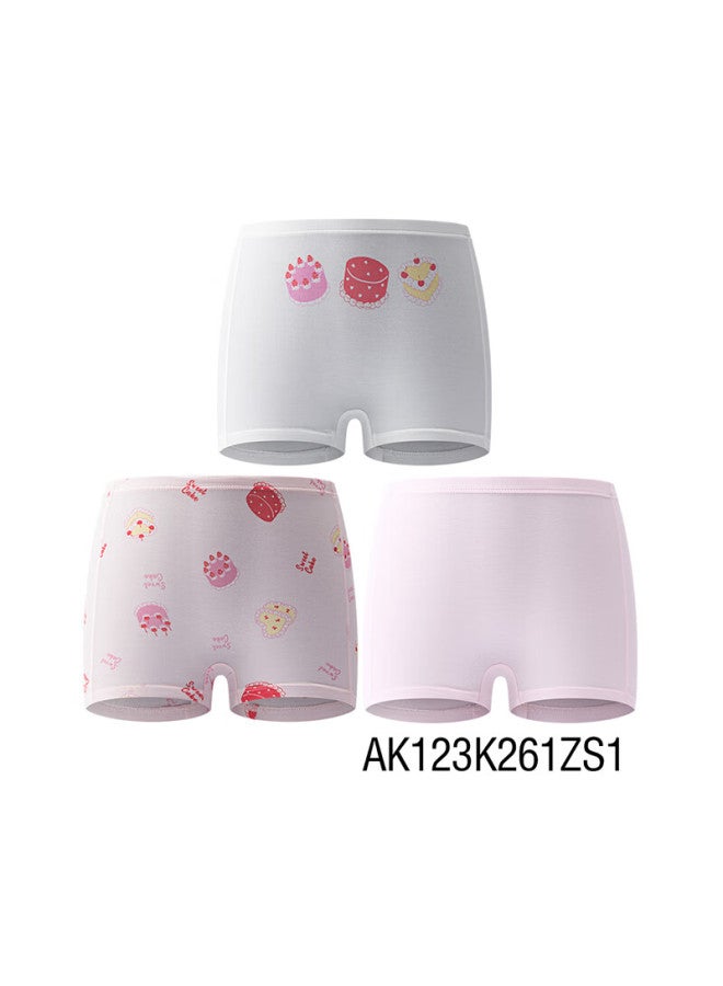 Aimer Kids Tiered Pants Second Stage Children's Girls' Antibacterial Mid-waist Boxer Briefs - Sweet Cake 160