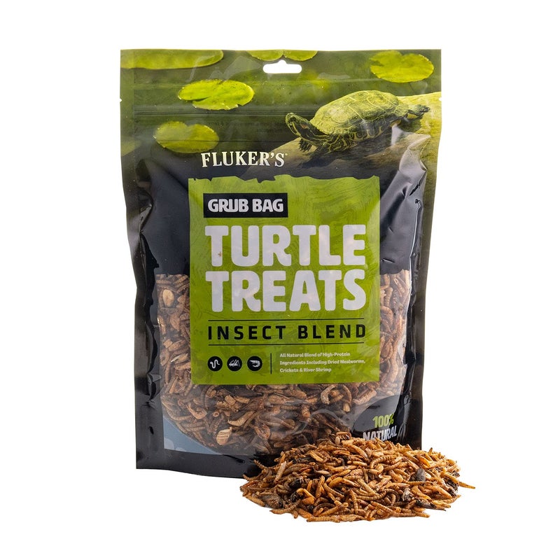 Fluker's Grub Bag Turtle Treats, Insect Blend, High Protein Freeze Dried River Shrimp, Crickets, and Mealworms, For Aquatic Turtles, Amphibians, and Reptiles, 12 oz - Image 1
