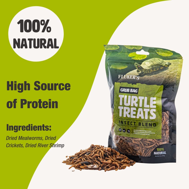 Fluker's Grub Bag Turtle Treats, Insect Blend, High Protein Freeze Dried River Shrimp, Crickets, and Mealworms, For Aquatic Turtles, Amphibians, and Reptiles, 12 oz - Image 3