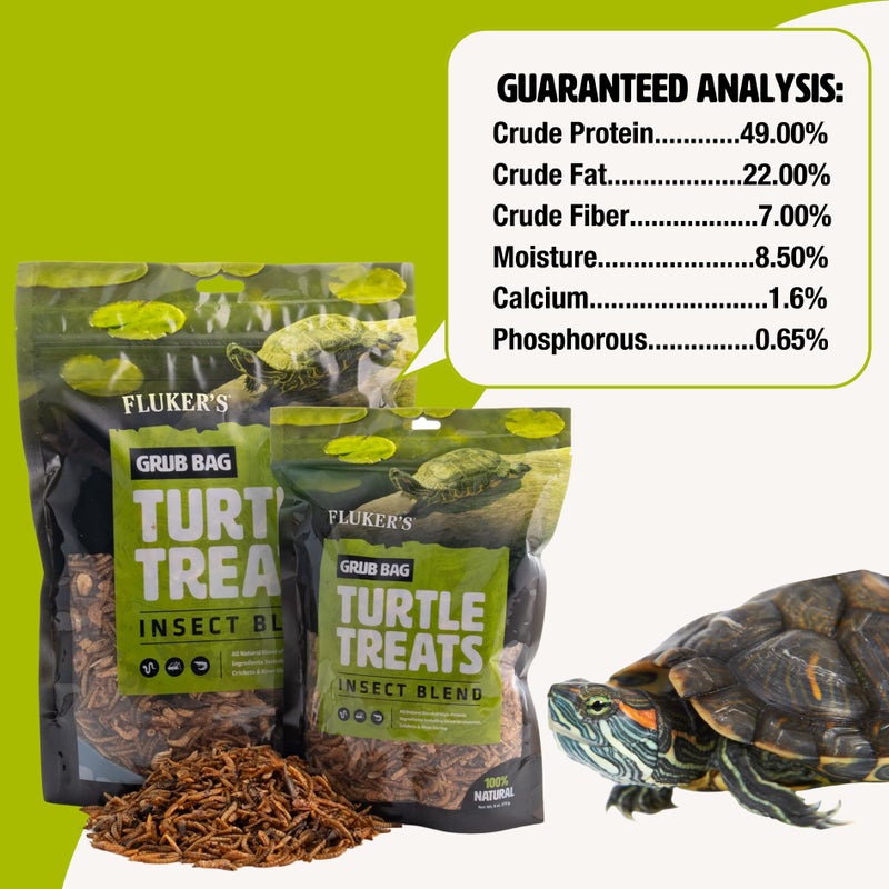 Fluker's Grub Bag Turtle Treats, Insect Blend, High Protein Freeze Dried River Shrimp, Crickets, and Mealworms, For Aquatic Turtles, Amphibians, and Reptiles, 12 oz - Image 2