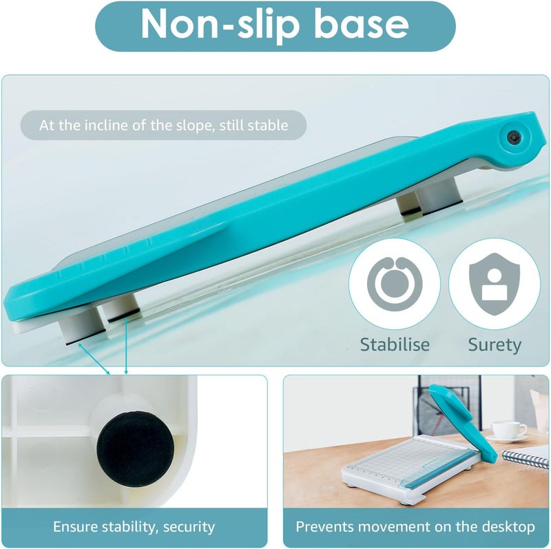 windforgecraft Paper Cutter Guillotine 6 Inch Paper Cutting Board Guillotine Paper Cutter for Classroom Non Slip Professional Paper Cutter and Trimmer Guillotine Paper Cutter Slicer for Office Home School - Image 3